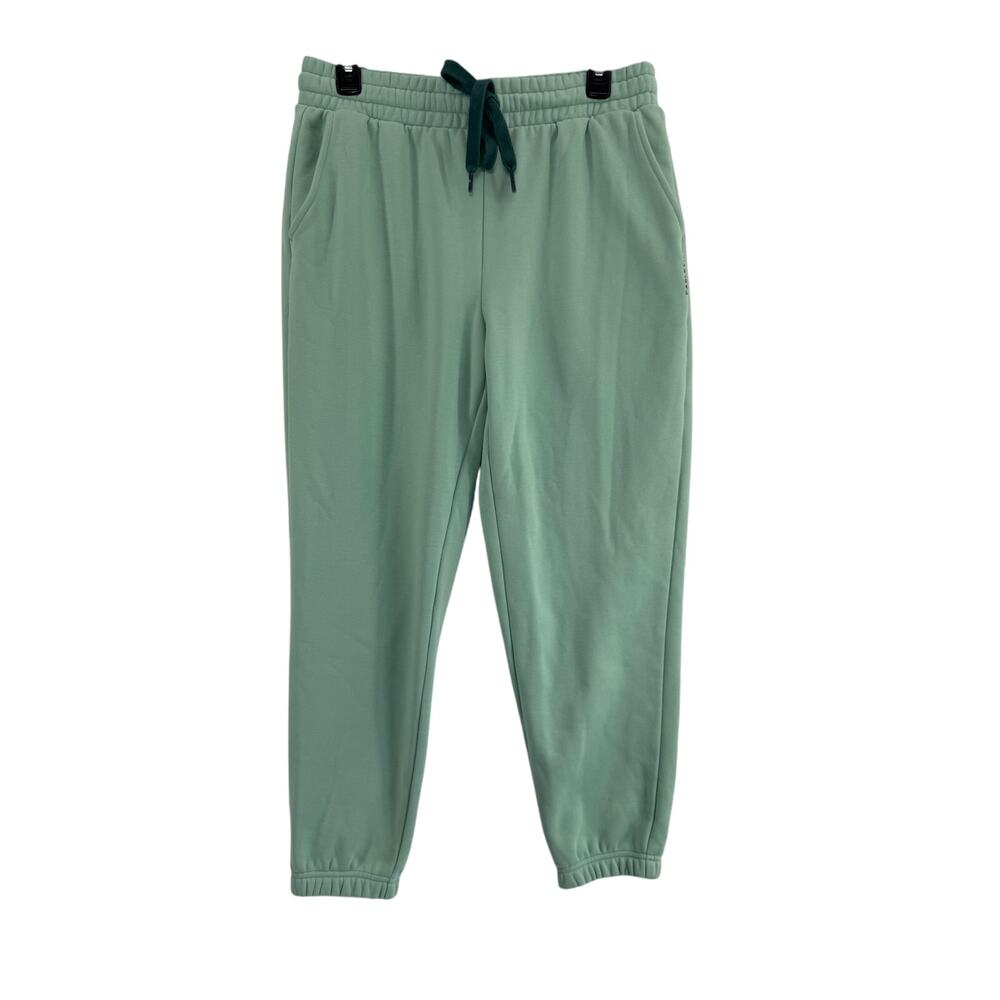 Fabletics Green Jogger Pants Large Women's Soft Fleece Sweatpants Drawstring